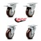 Service Caster 4 Inch Maroon Polyurethane Wheel Swivel Top Plate Caster Total Lock Brakes, 2PK SCC-TTL20S414-PPUB-MRN-2-S-2 - alternate 1